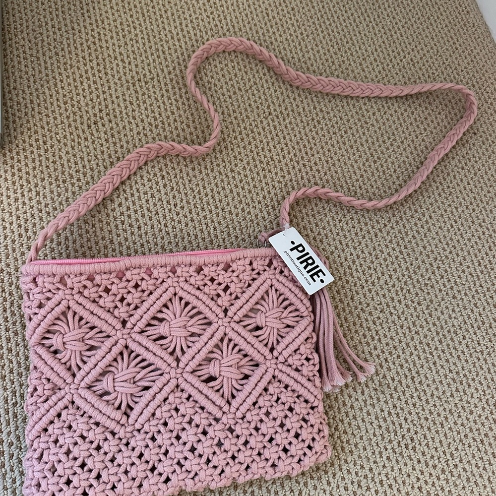 Steve Madden Pink Woven Crossbody Bag